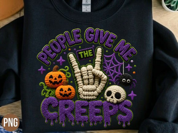 Download People Give Me Creeps Halloween T-Shirt - Premium Bundle