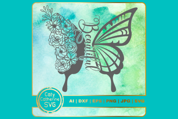 Download Beautiful Floral Butterfly SVG Cut File - Svg cut Collection