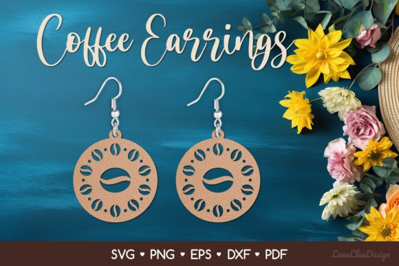 Download Round Coffee Earring SVG Cut File - Svg cut Collection