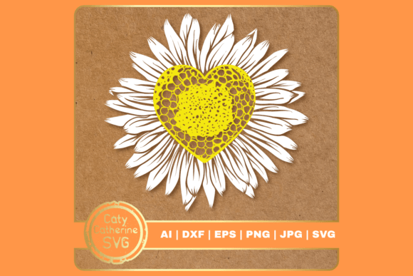 Download Love Heart Daisy SVG Cut File - Svg cut Collection