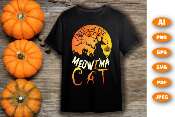 Download Meow I'm a Cat Halloween T Shirt Design - Halloween t shirt Collection