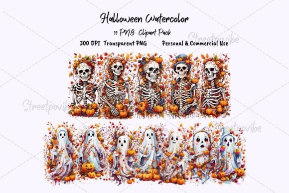 Download Halloween Skull Ghost PNG Pack Clipart - Halloween skull Collection