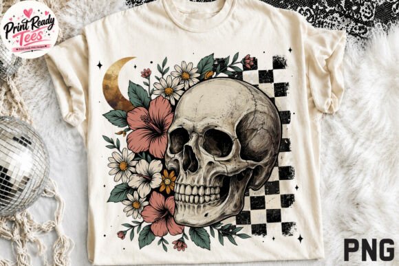 Download Trendy Gothic Floral Halloween Skull PNG - Halloween skull Collection