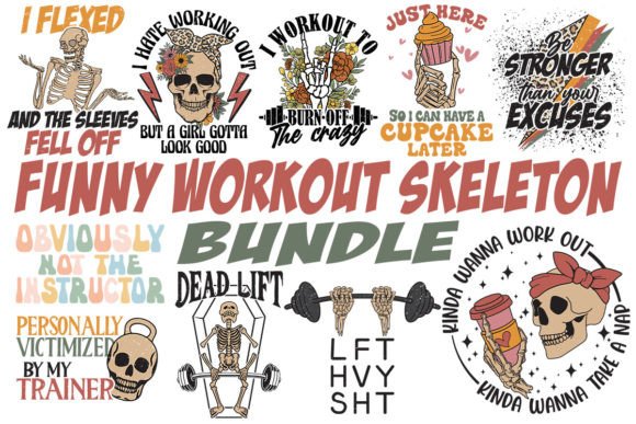 Download Funny Workout Skeleton Bundle - Workout Collection